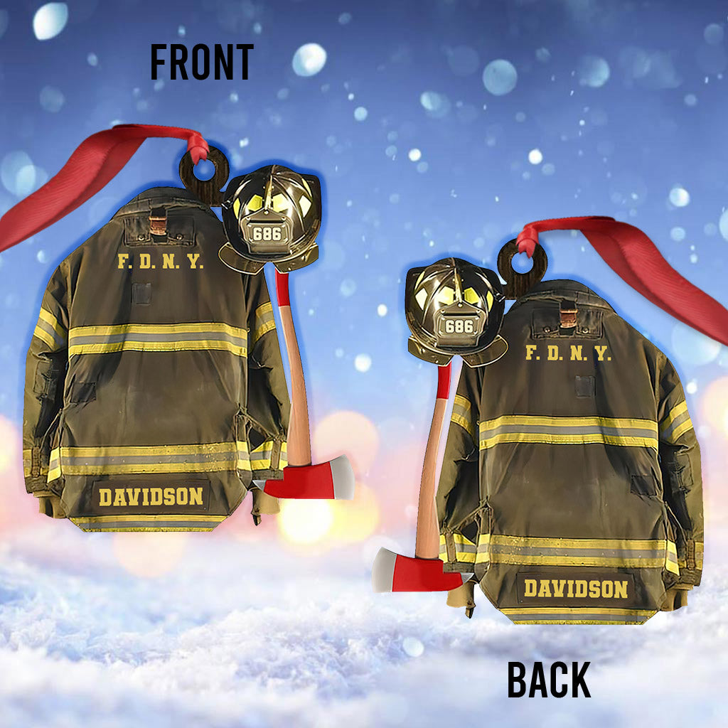 Meine Uniform – Personalisierter Feuerwehr-Weihnachtsschmuck (beidseitig bedruckt)