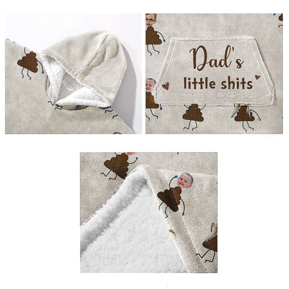 Grandma's Little Cuties - Gift for grandma, mom, dad, grandpa - Personalized Blanket Hoodie