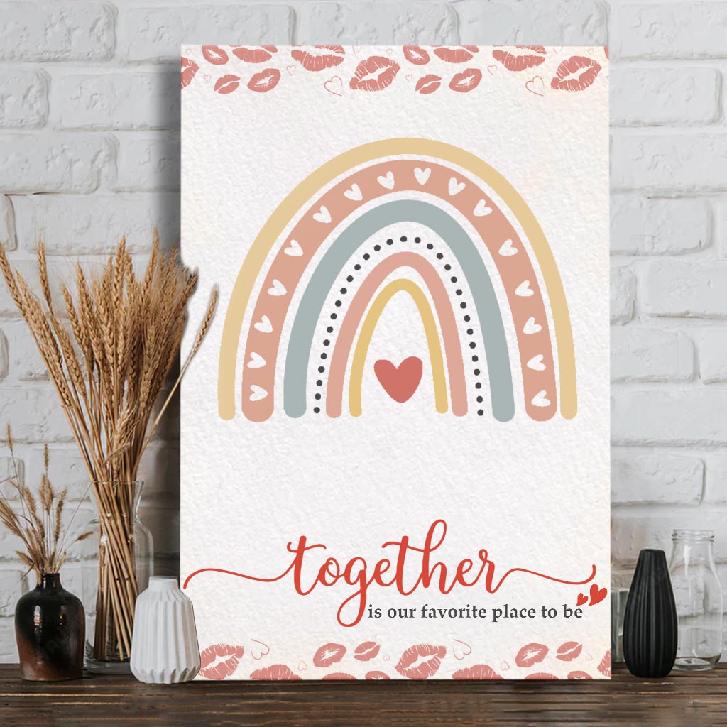 Together Is Our Favorite Place To Be - Personalized Couple Canvas And Poster