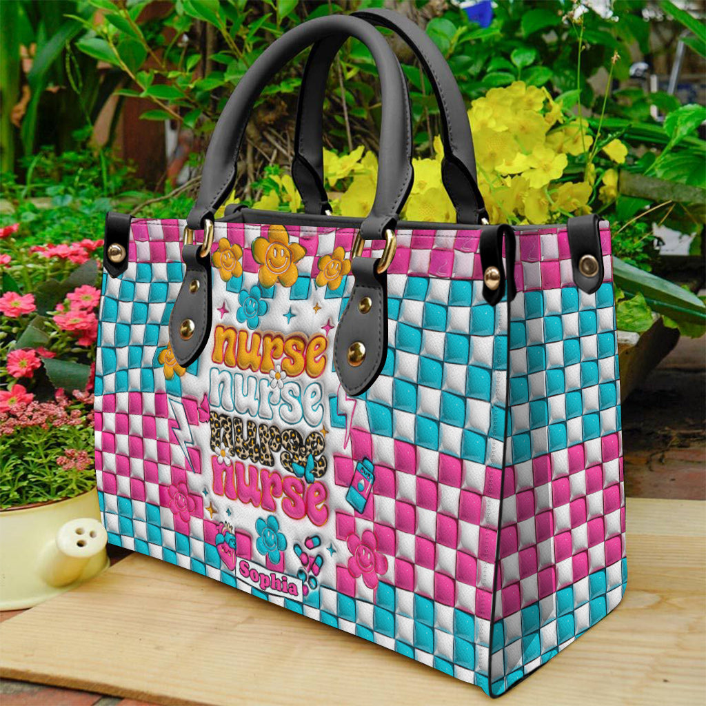 Nurse Life - Nurse gift for mom, her, wife, girlfriend, friend - Personalized Leather Handbag