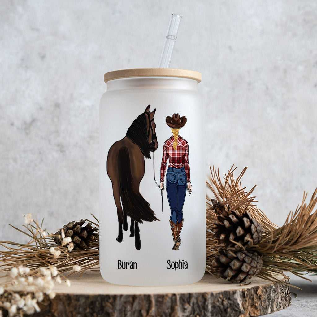 Just A Girl Who Loves Horses - Personalized Horse Can Glass