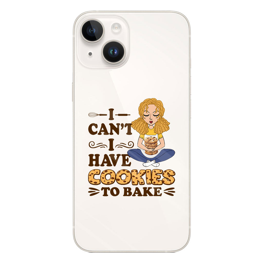 I Can't I Have Cookies To Bake - Personalized Baking Clear Phone Case