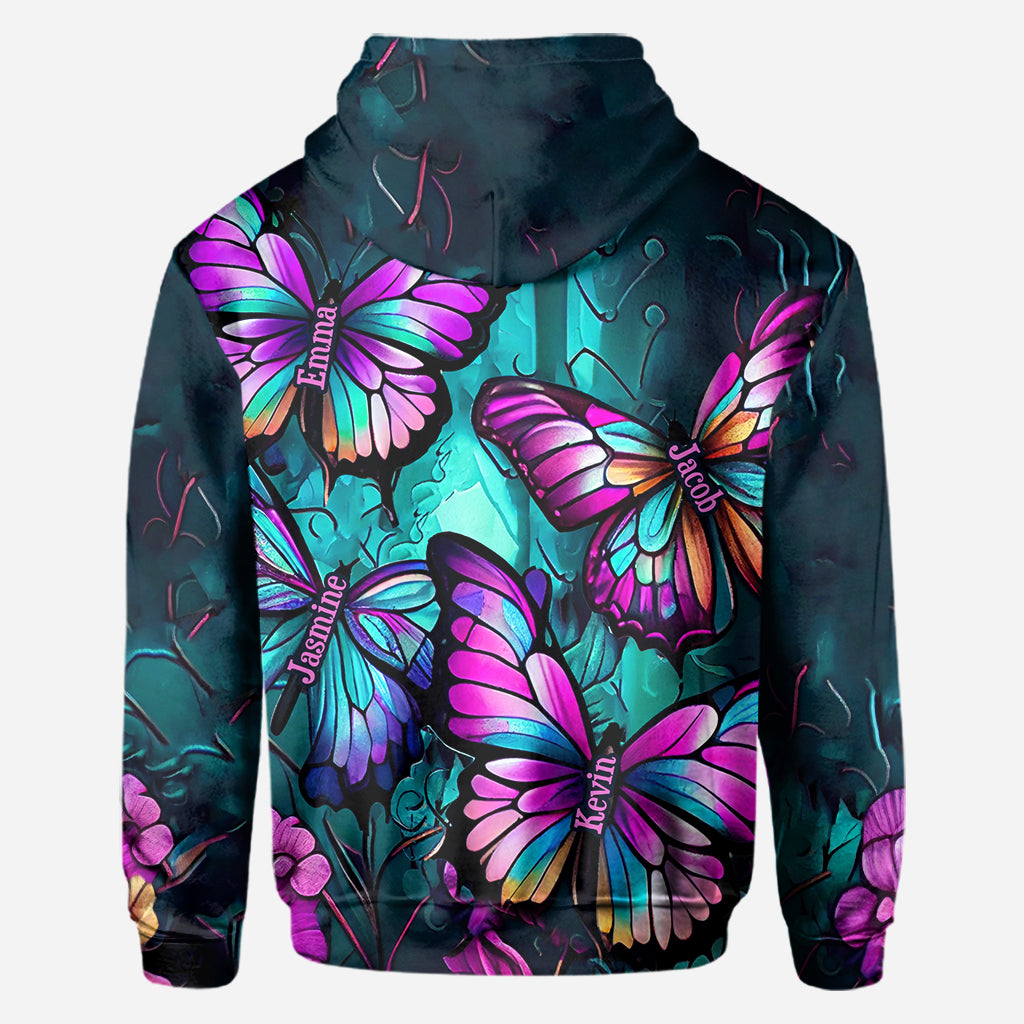 Grandma's Butterflies - Personalized Grandma All Over Shirt