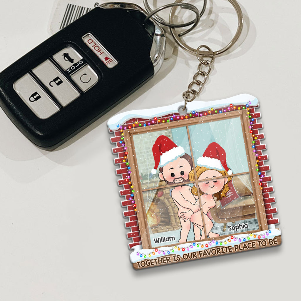 Together Is Our Favorite Place - Personalized Couple Keychain