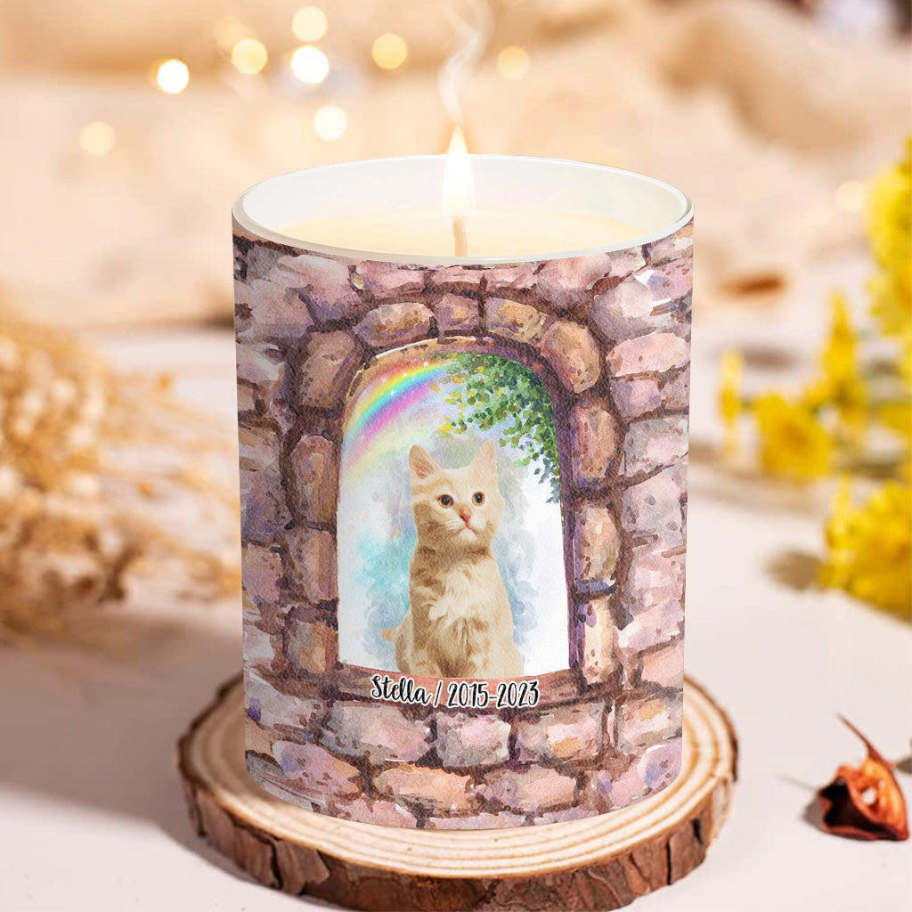 No Longer By My Side - Personalized Dog Candle With Wooden Lid