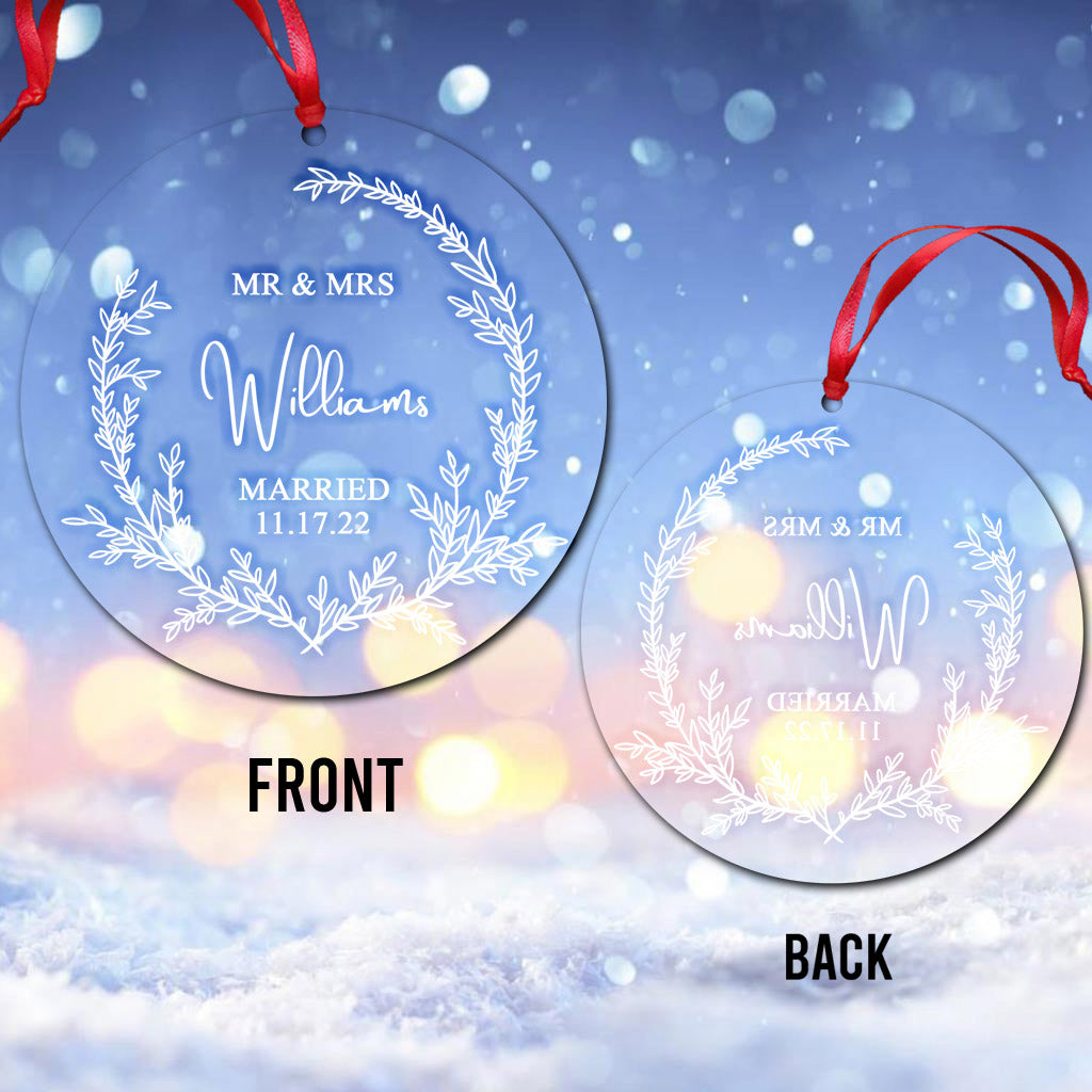 Our First Christmas As Mr & Mrs - Personalized Husband And Wife Ornament