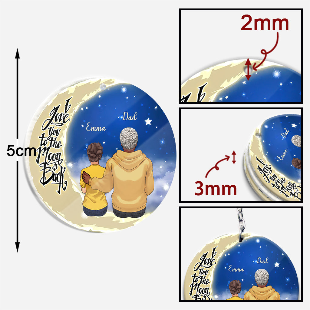 To The Moon And Back - Gift for grandma, mom, dad, grandpa - Personalized Keychain