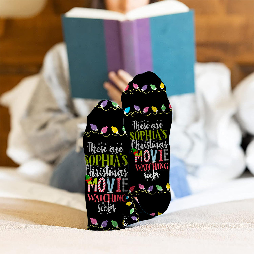 Chaussettes de Noël personnalisées pour regarder des films de Noël