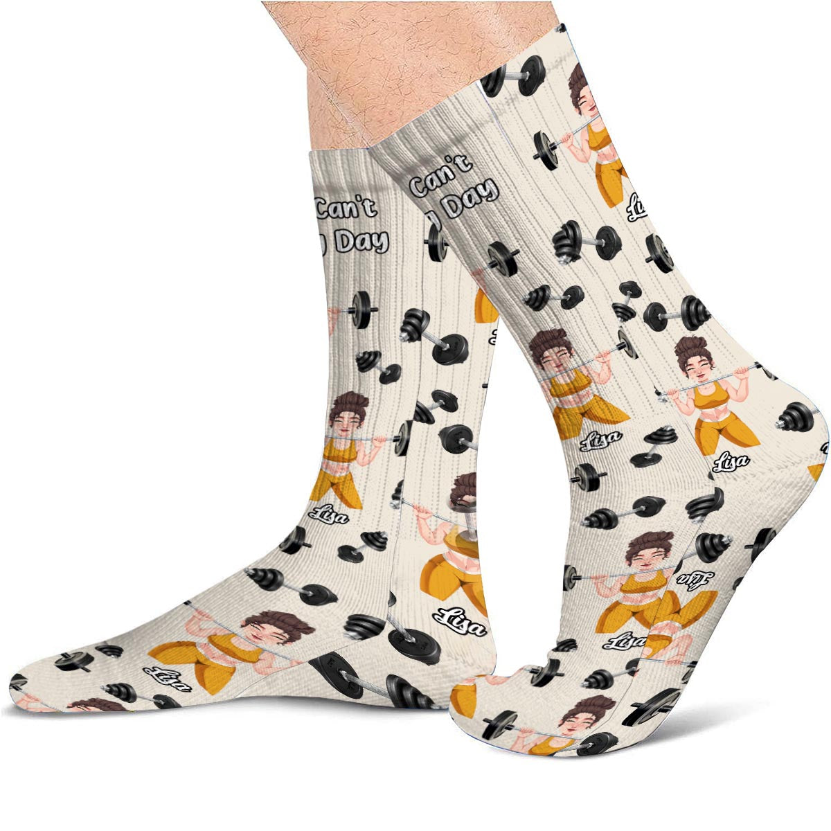 Désolé, c'est le jour des jambes ! - Chaussettes de fitness personnalisées