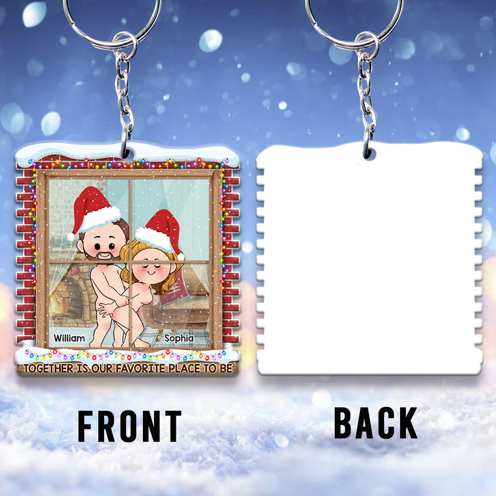 Together Is Our Favorite Place - Personalized Couple Keychain