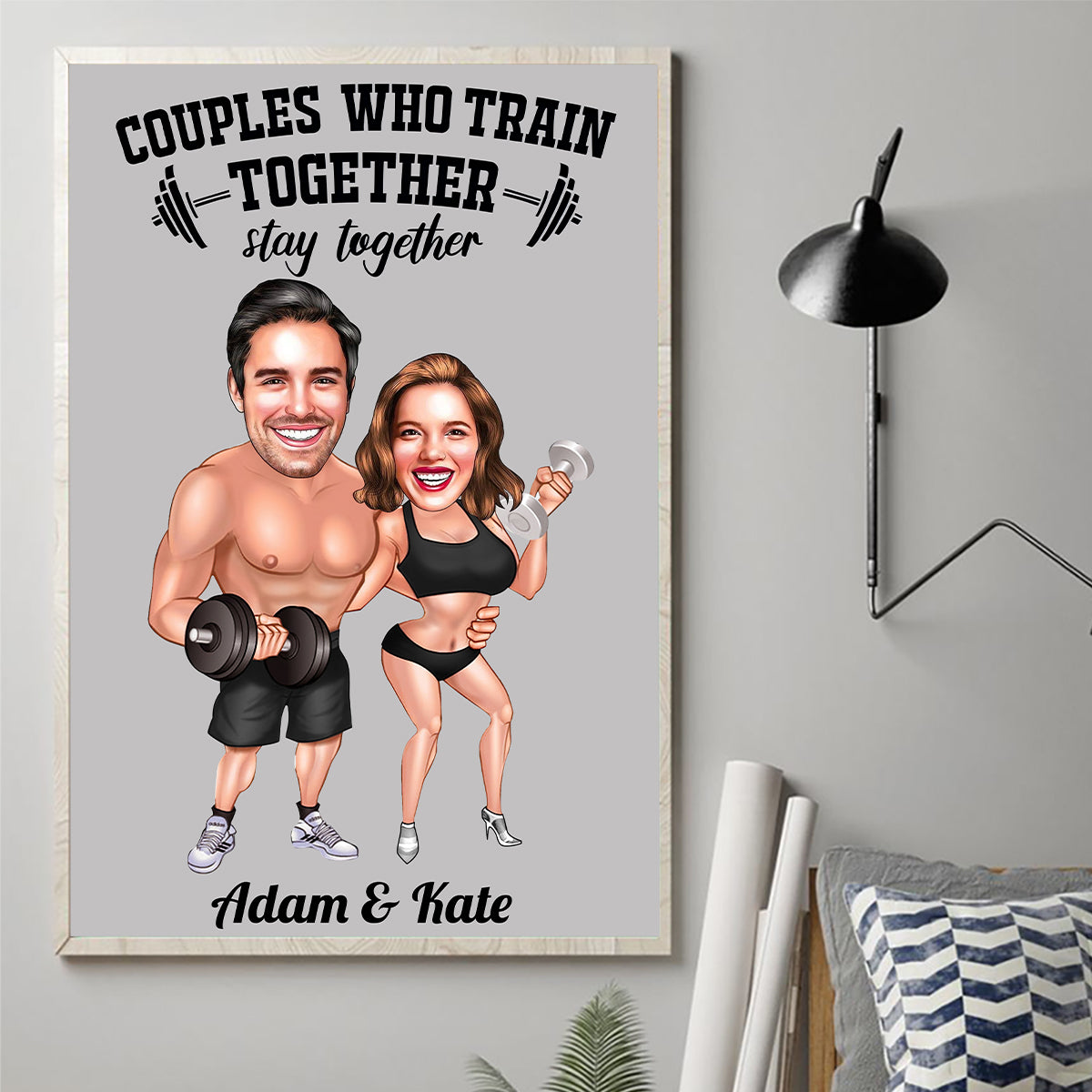 Couples qui s'entraînent ensemble - Toile et affiche de fitness personnalisées