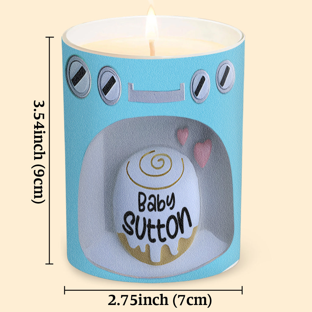 Smells Like You've Got A Bun In The Oven - Pregnancy gift for wife - Personalized Candle With Wooden Lid
