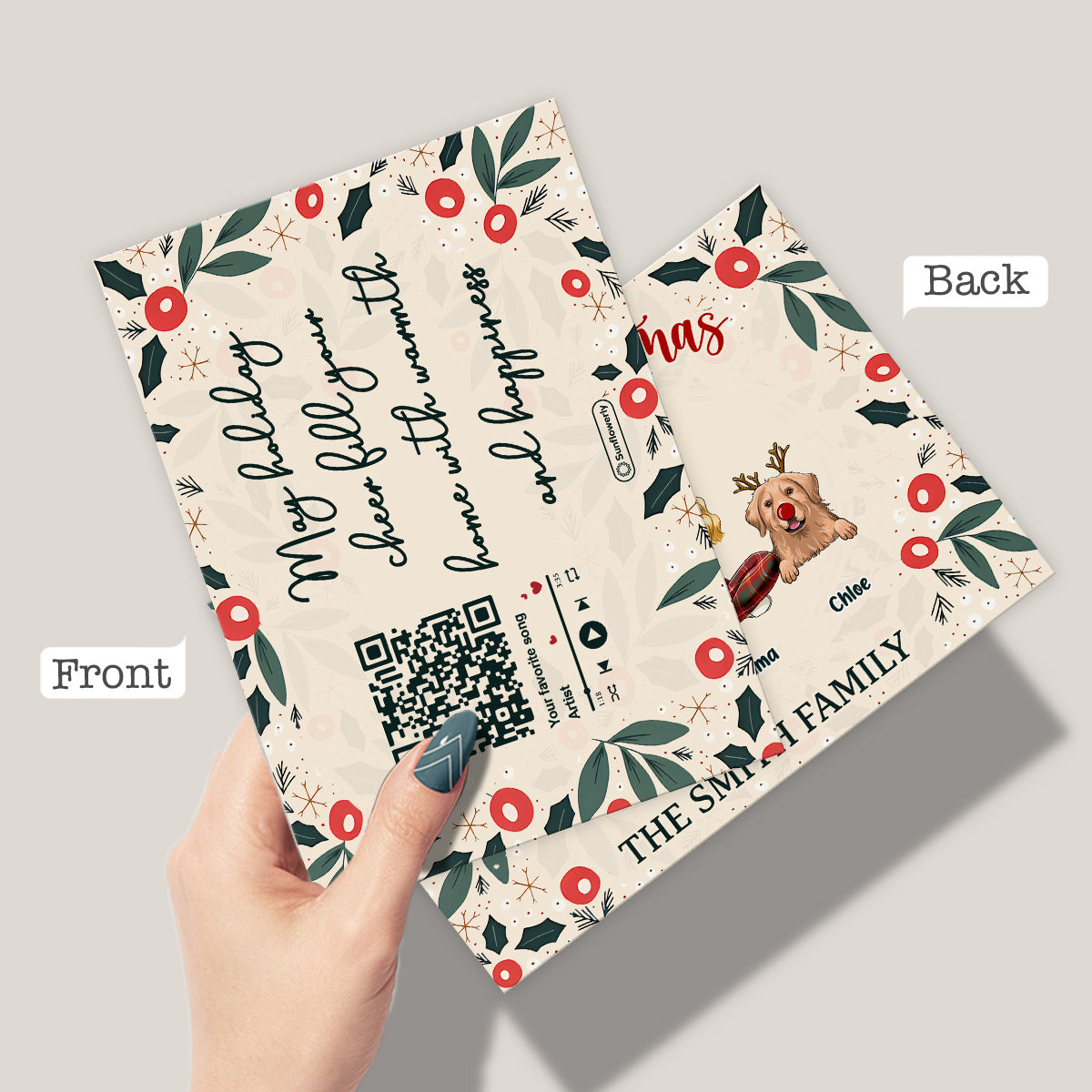 Merry Christmas - Personalized Family Greeting Card