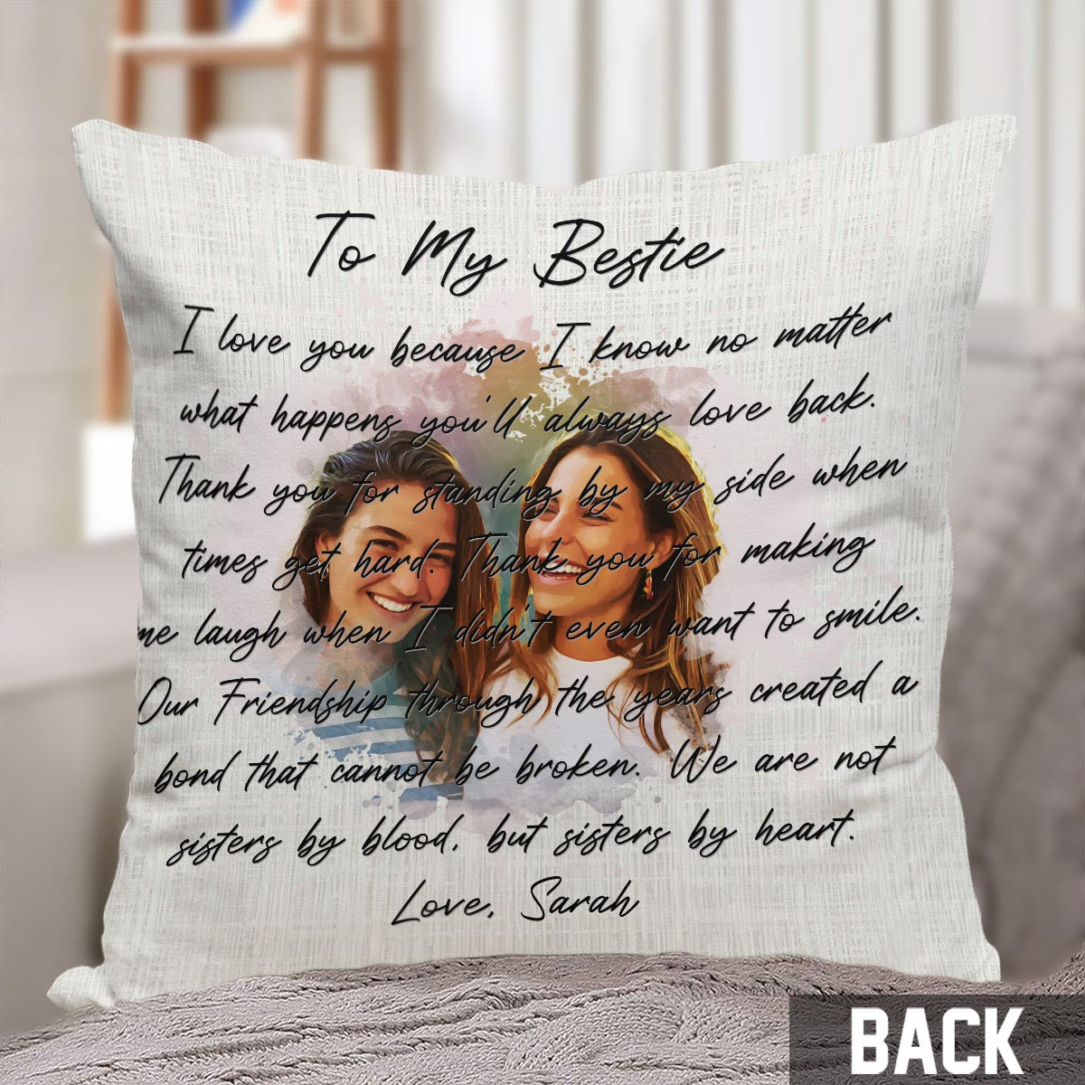 To My Bestie - Personalized Bestie Throw Pillow