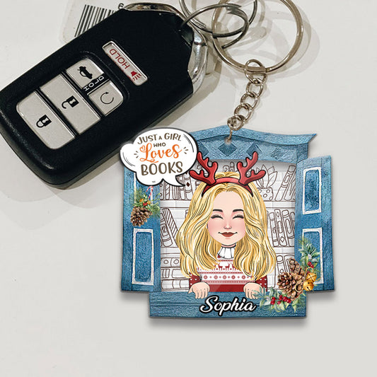 Just A Girl Who Loves Books - Personalized Book One-sided Keychain