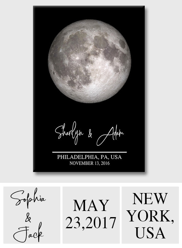 Le jour de notre rencontre - Toile et affiche personnalisées pour couples