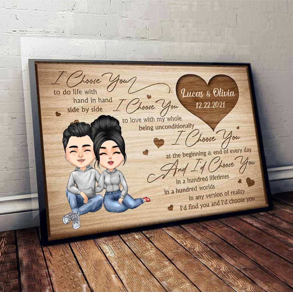 I Choose You - Personalized Couple Canvas And Poster