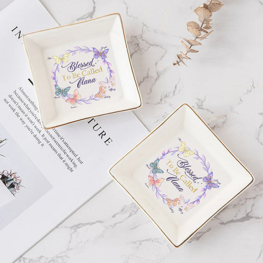 Blessed To Be Called Nana - Personalized Mother's Day Grandma Jewelry Dish
