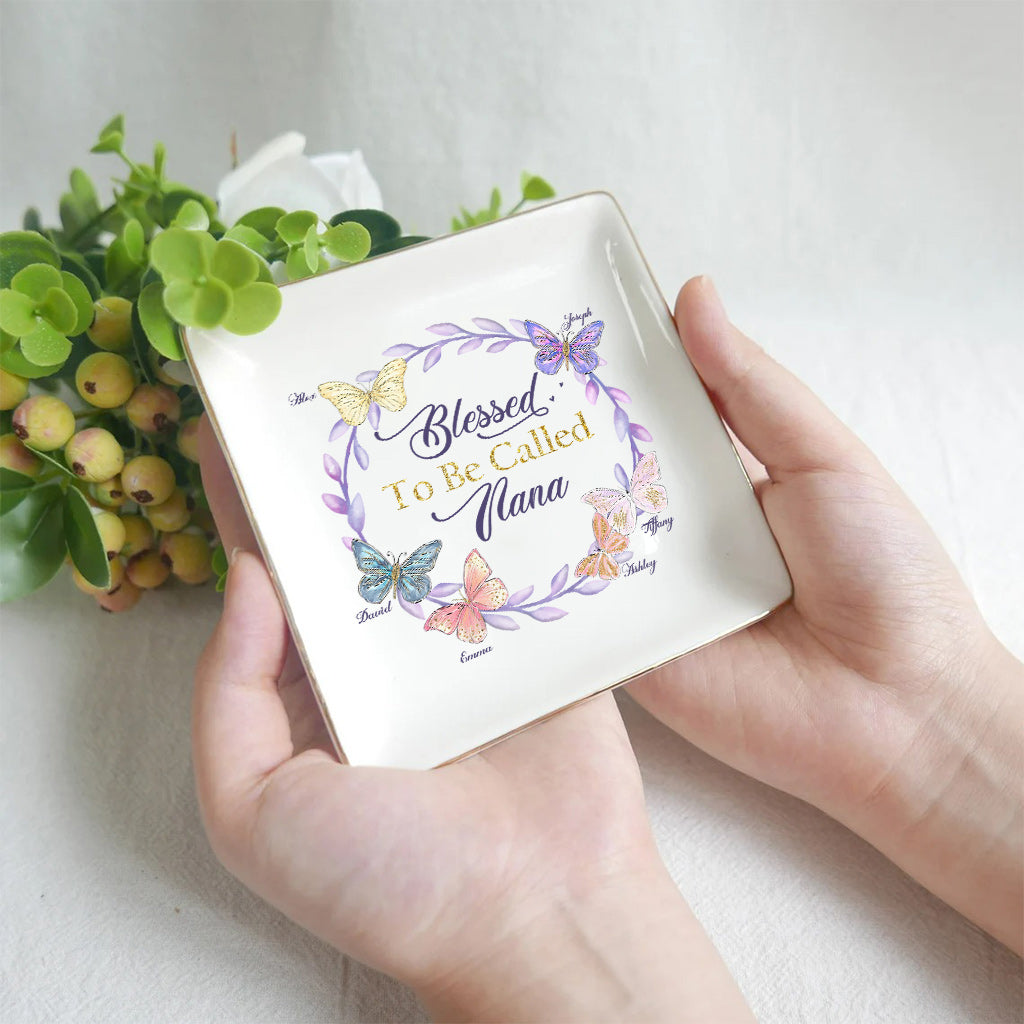 Blessed To Be Called Nana - Personalized Mother's Day Grandma Jewelry Dish