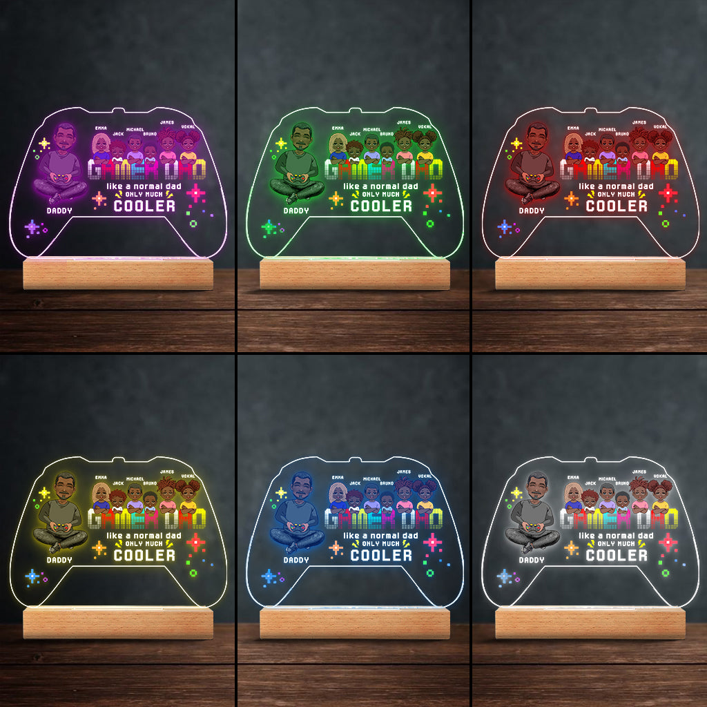 Gamer Dad - Personalized Video Game Shaped Plaque Light Base
