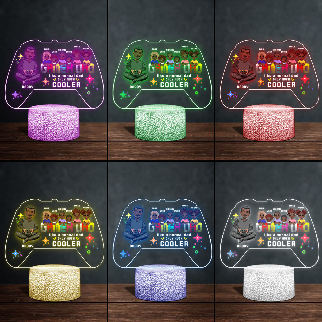 Gamer Dad - Personalized Video Game Shaped Plaque Light Base