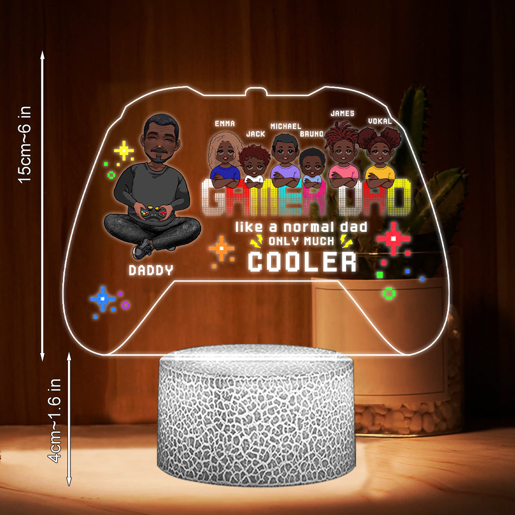 Gamer Dad - Personalized Video Game Shaped Plaque Light Base