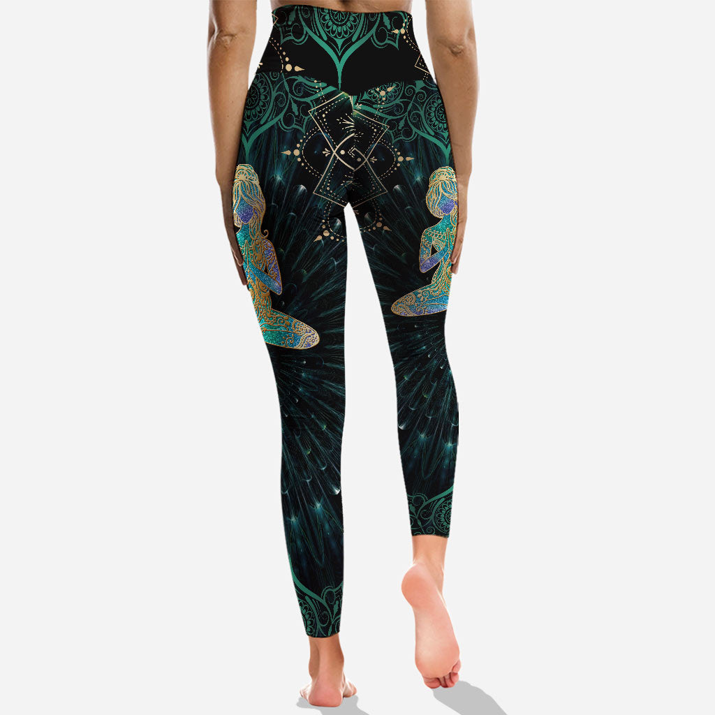 Namaste Green - Personalized Yoga Hollow Tank Top and Leggings
