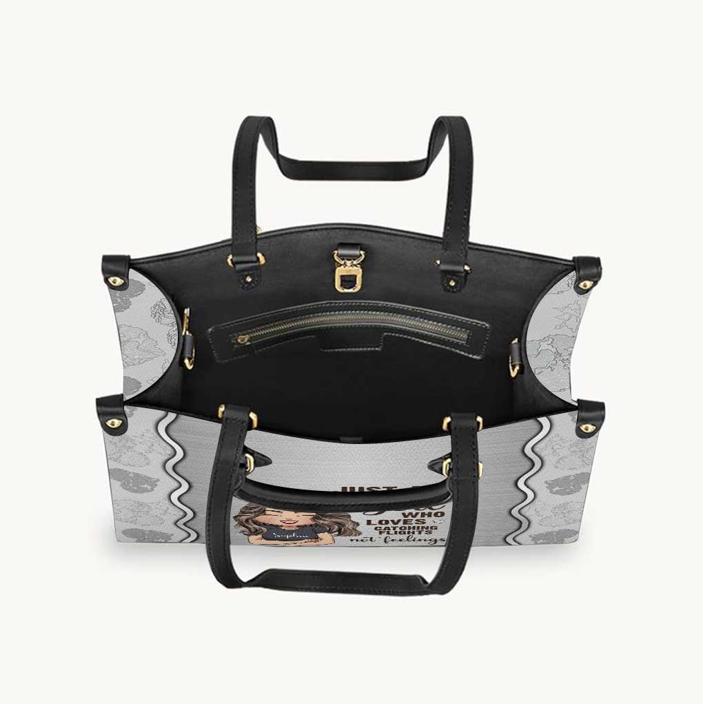 Just A Girl - Personalized Travelling Leather Handbag & Luggage Cover