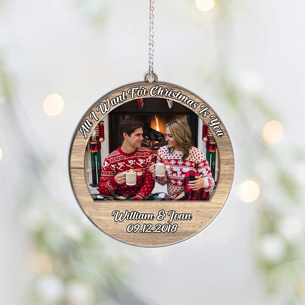 All I Want For Christmas - Personalized Couple Layers Mix Ornament