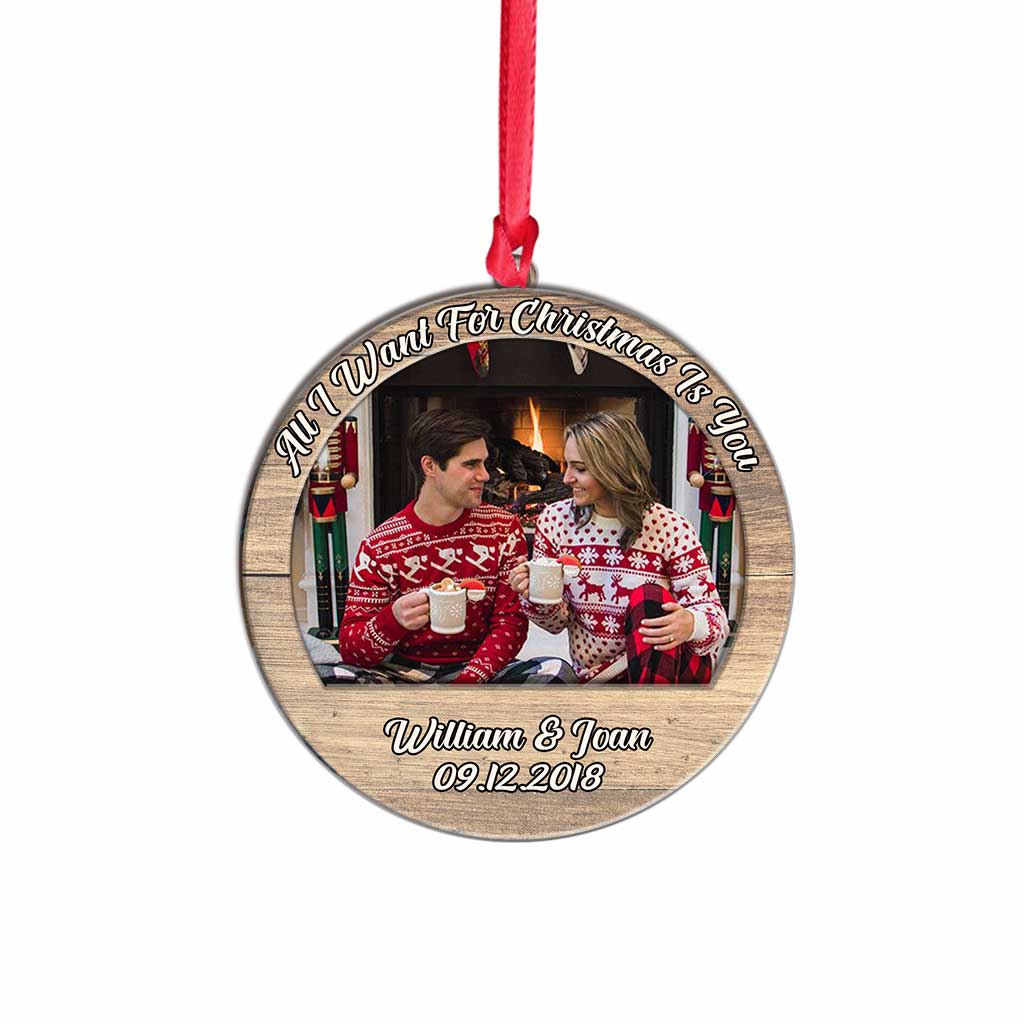 All I Want For Christmas - Personalized Couple Layers Mix Ornament