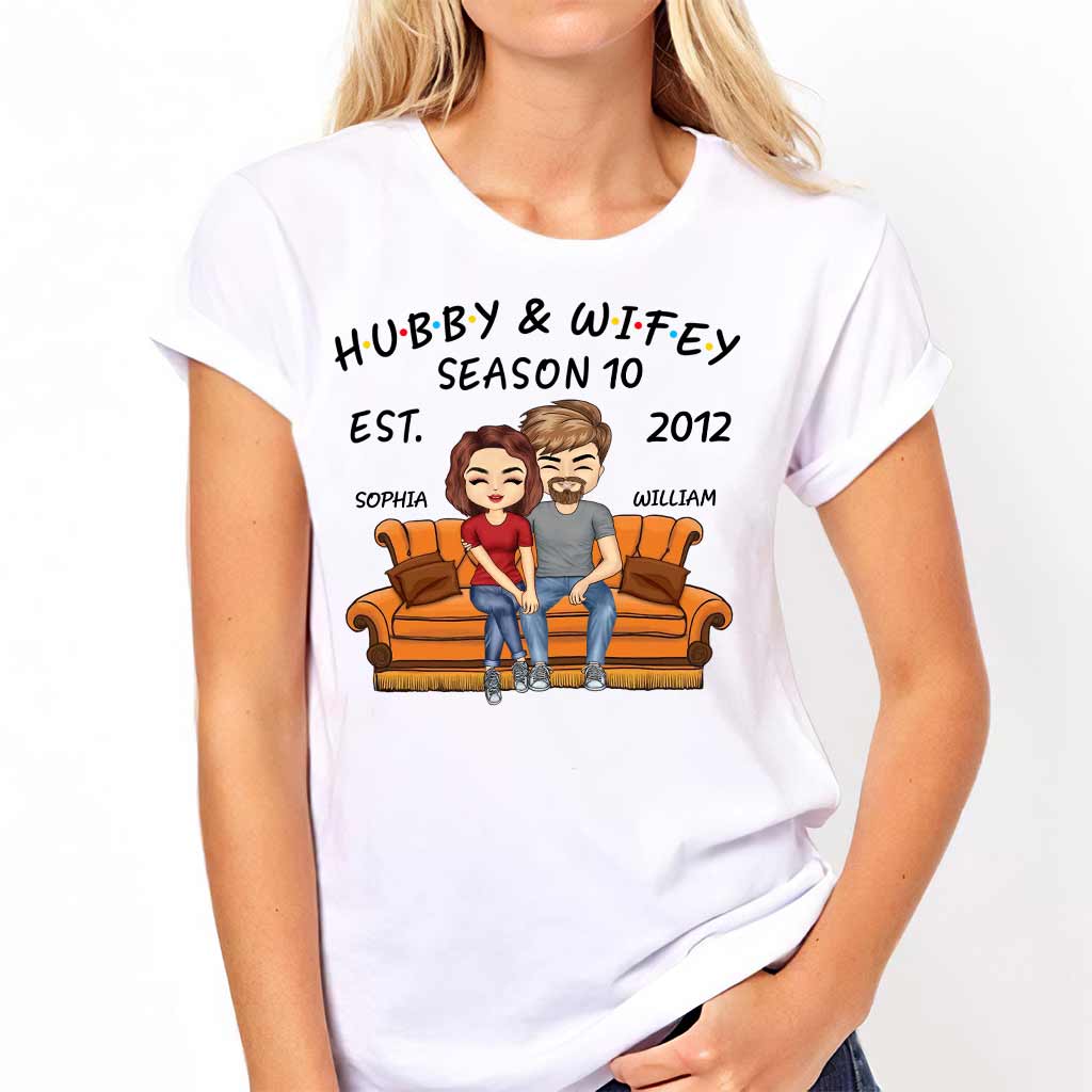 Hubby And Wifey - Personalized Christmas Couple T-shirt and Hoodie