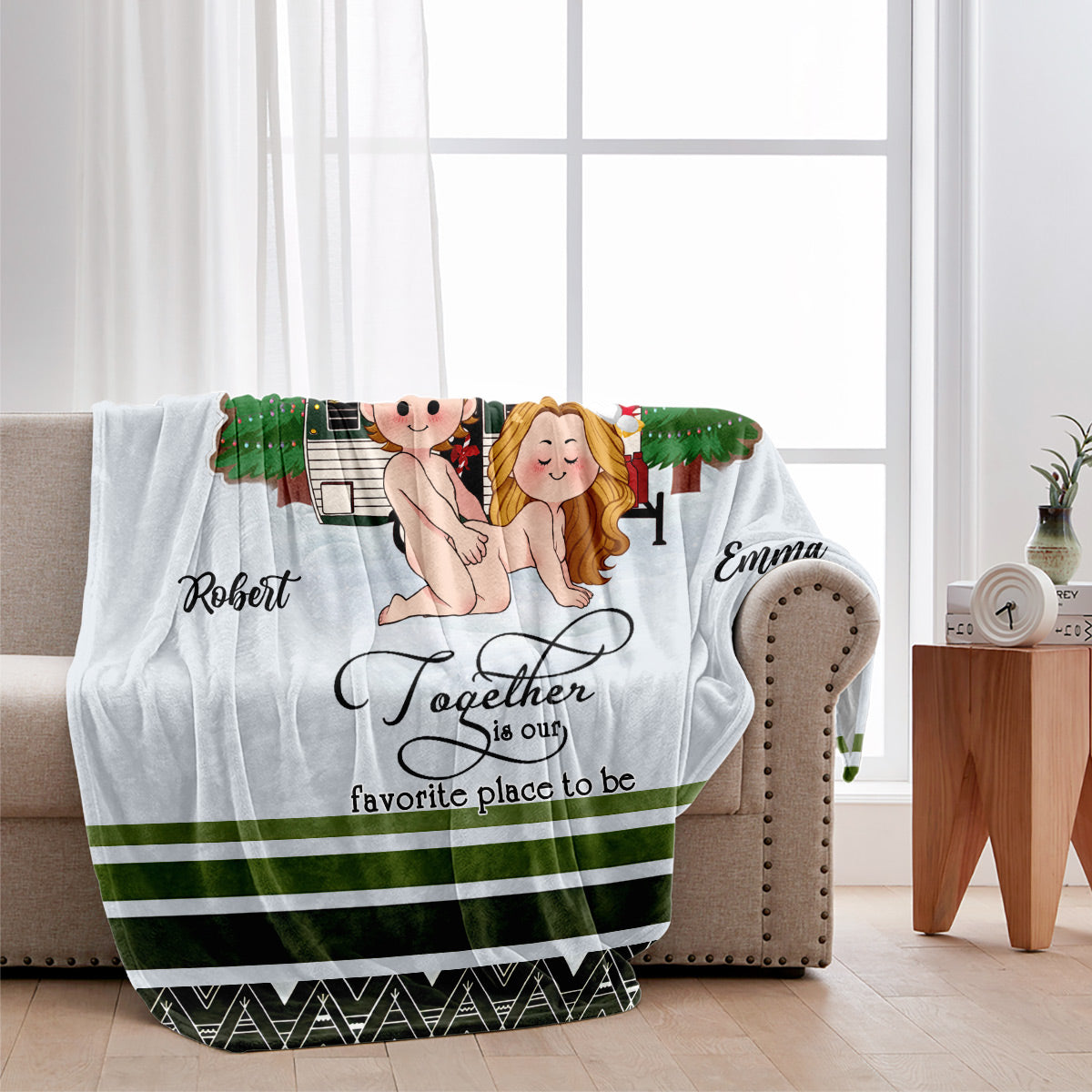 Together Is Our Favorite Place To Be - Personalized Camping Blanket