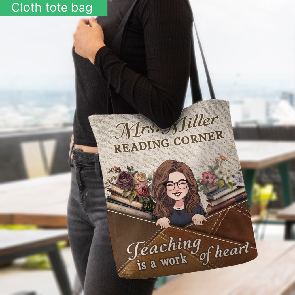 Teaching is a work of heart - Personalized Teacher Tote Bag