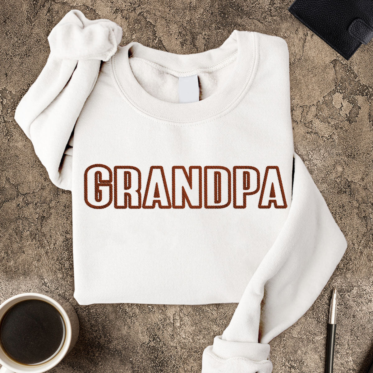 Custom Name - Personalized Grandpa Embroidered Sweater