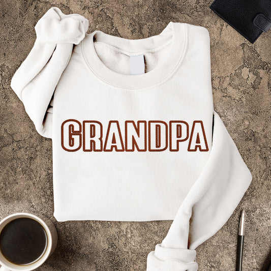 Custom Name - Personalized Grandpa Embroidered Sweater