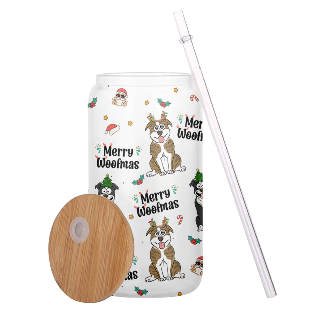 Funny Dogs Cats Merry Woofmas Meowy Catmas - Gift for dog lovers, cat lover - Personalized Can Glass