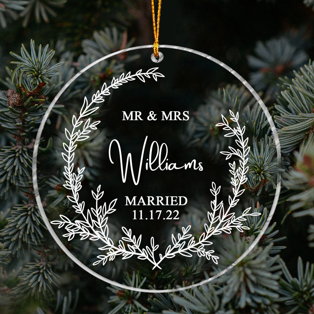 Our First Christmas As Mr & Mrs - Personalized Husband And Wife Ornament