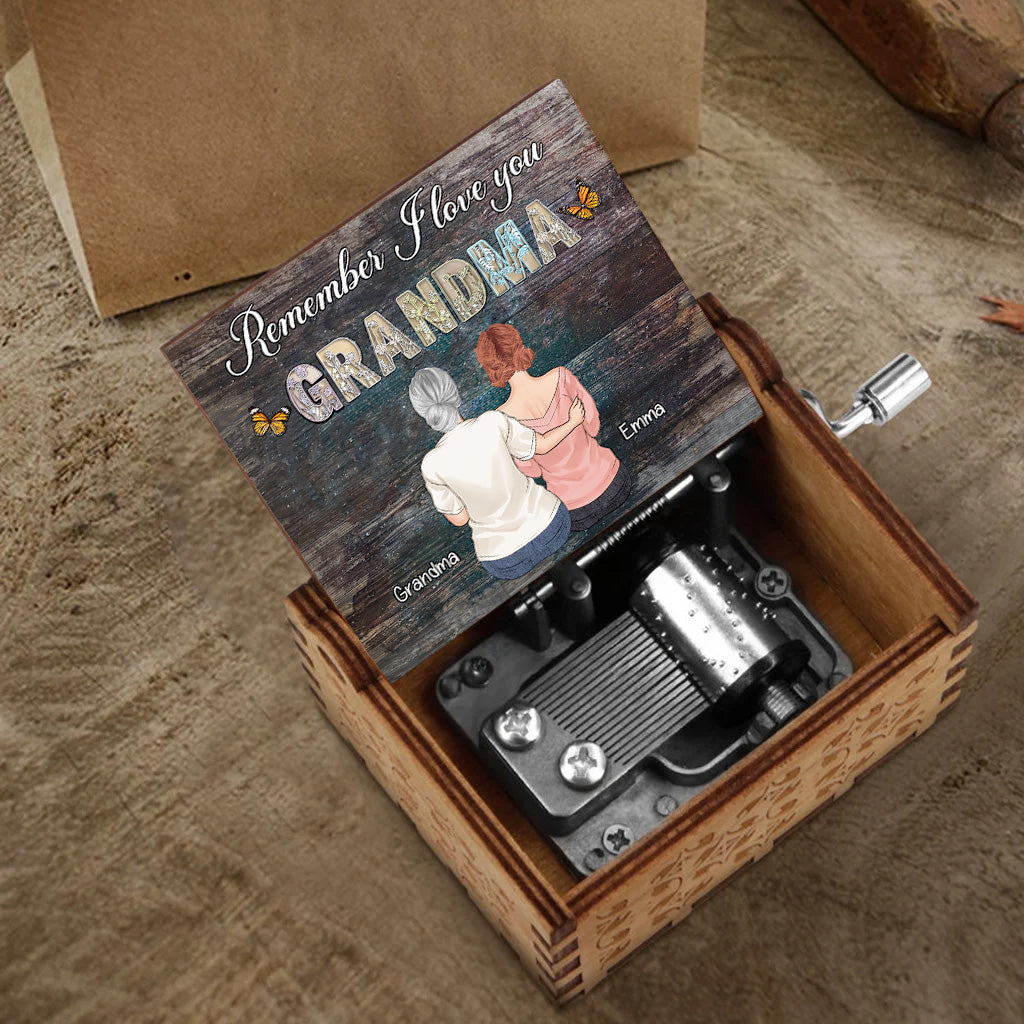 Remember We Love You - Gift for mom, grandma, aunt - Personalized Hand Crank Music Box