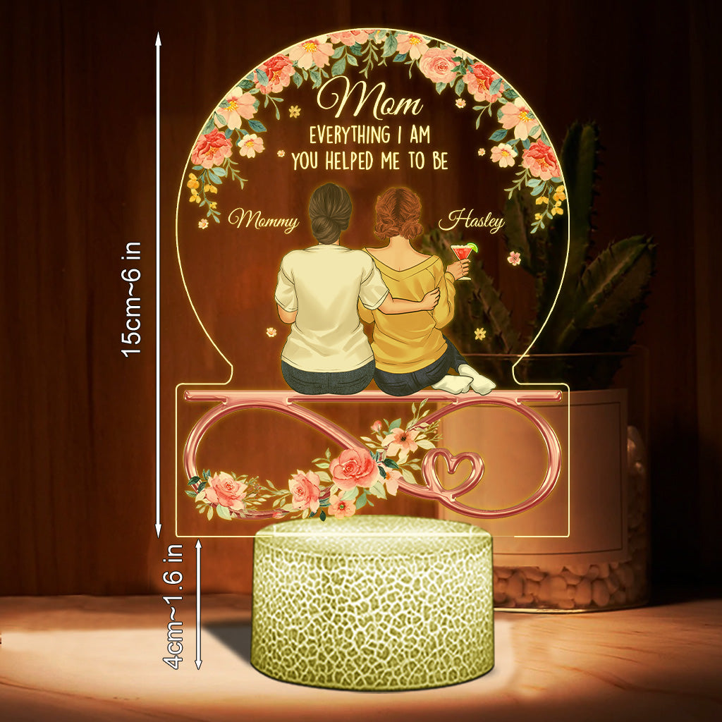 You Helped Me To Be - Personalized Mother Shaped Plaque Light Base