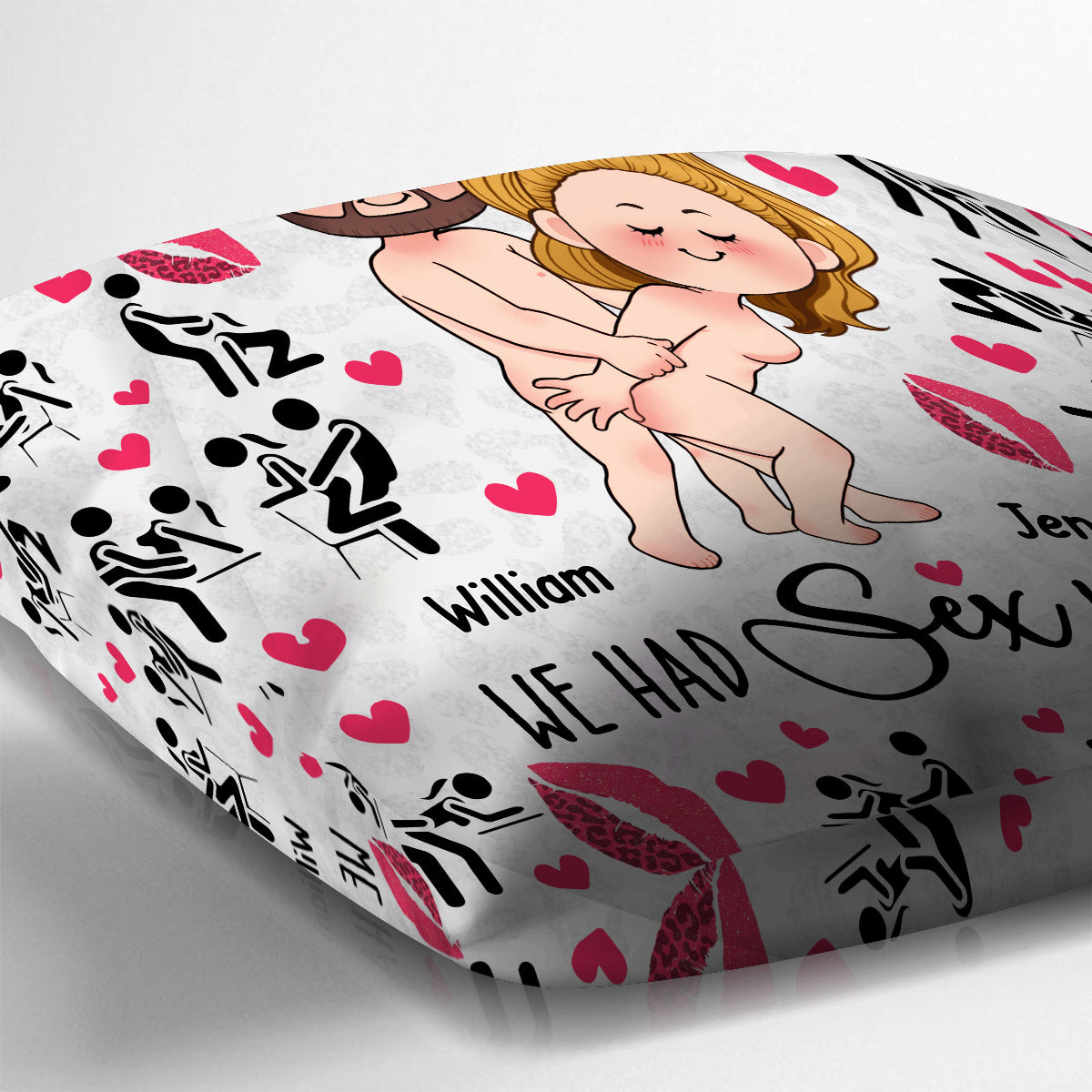 We Had Sex Here And Here - Personalized Couple Throw Pillow
