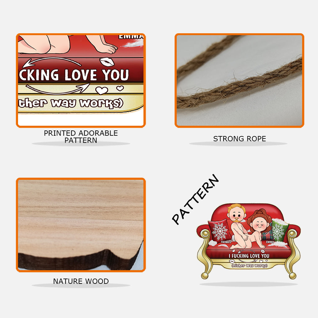 I Love You - Personalized Couple Custom Shaped Wood Sign