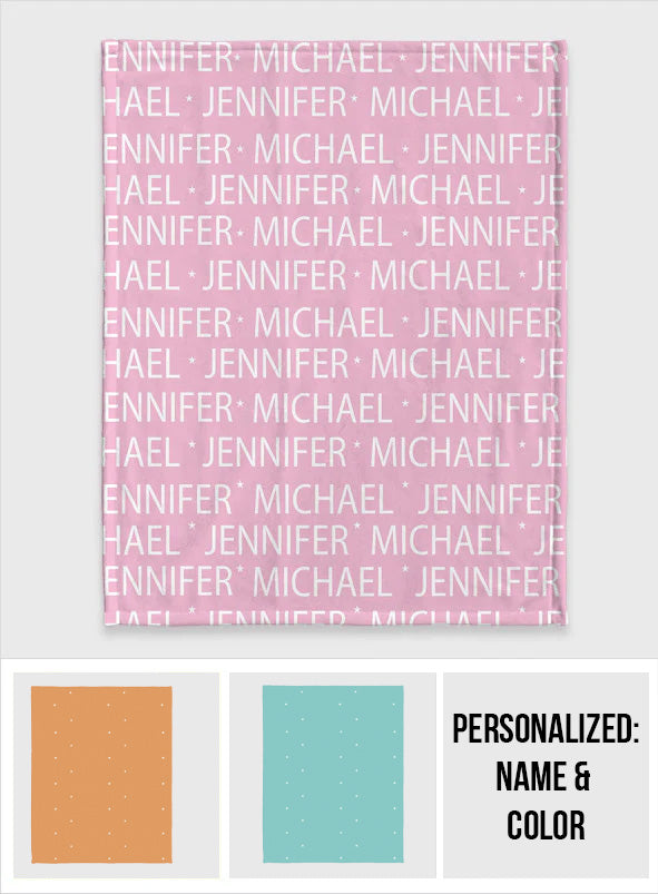 Custom Name Pattern - Personalized Couple Blanket