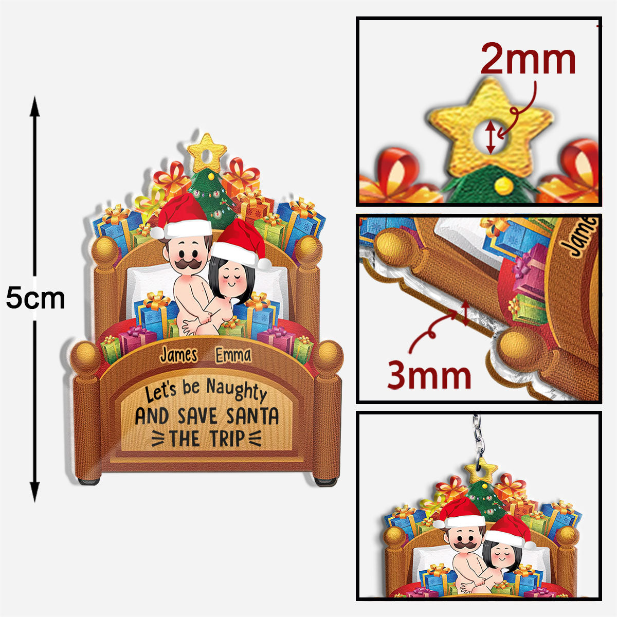 Let's Be Naughty - Personalized Couple Keychain