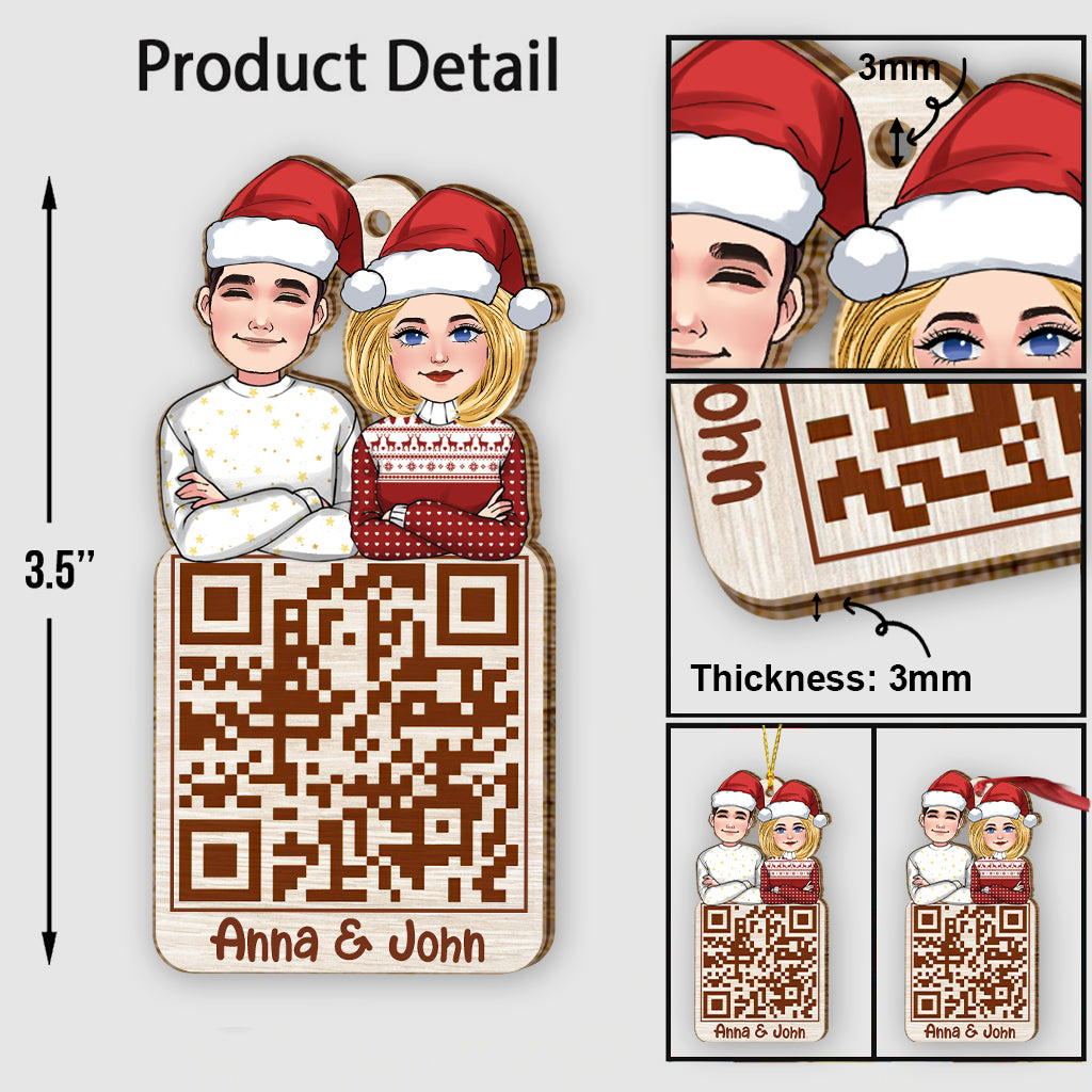 Christmas Couple QR Code - Personalized Couple Ornament