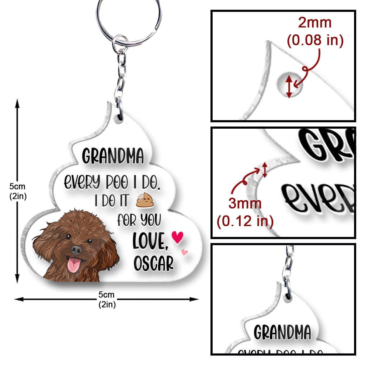 Every Poo I Do For You - Dog gift for dog lover - Personalized Keychain