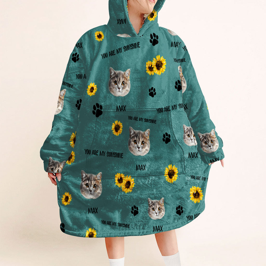 Tu es mon rayon de soleil - Cadeau pour amoureux des chats - Couverture à capuche personnalisée