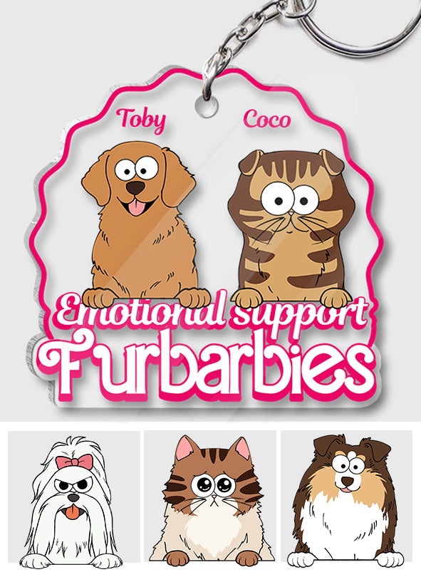 Emotional Support - Gift for dog lovers, cat lover - Personalized Transparent Keychain