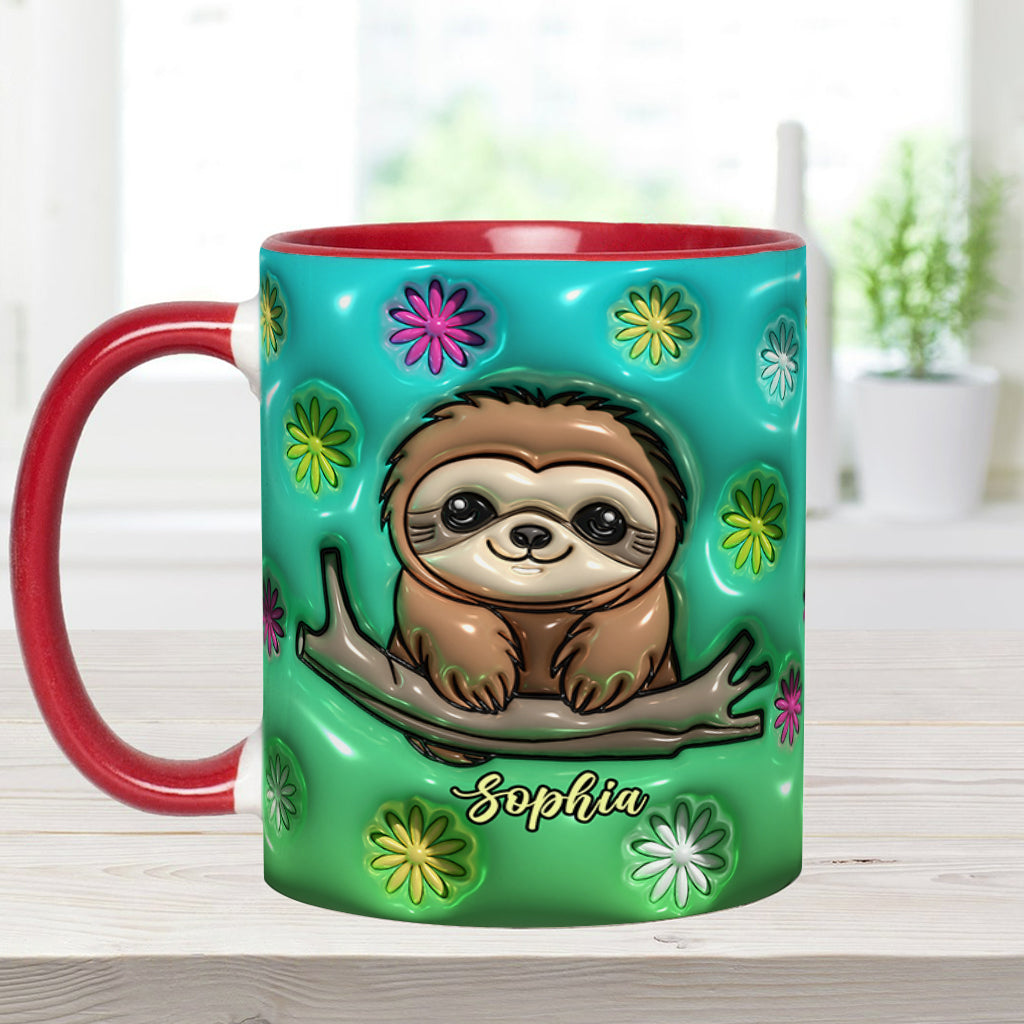 Cute Sloth - Personalized Sloth Accent Mug