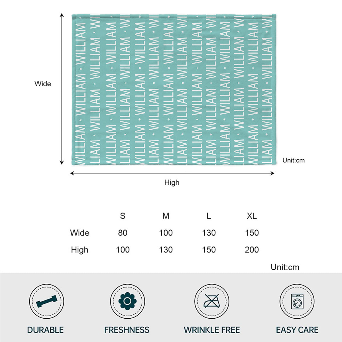 Individuelles Namensmuster – Personalisierte Babydecke