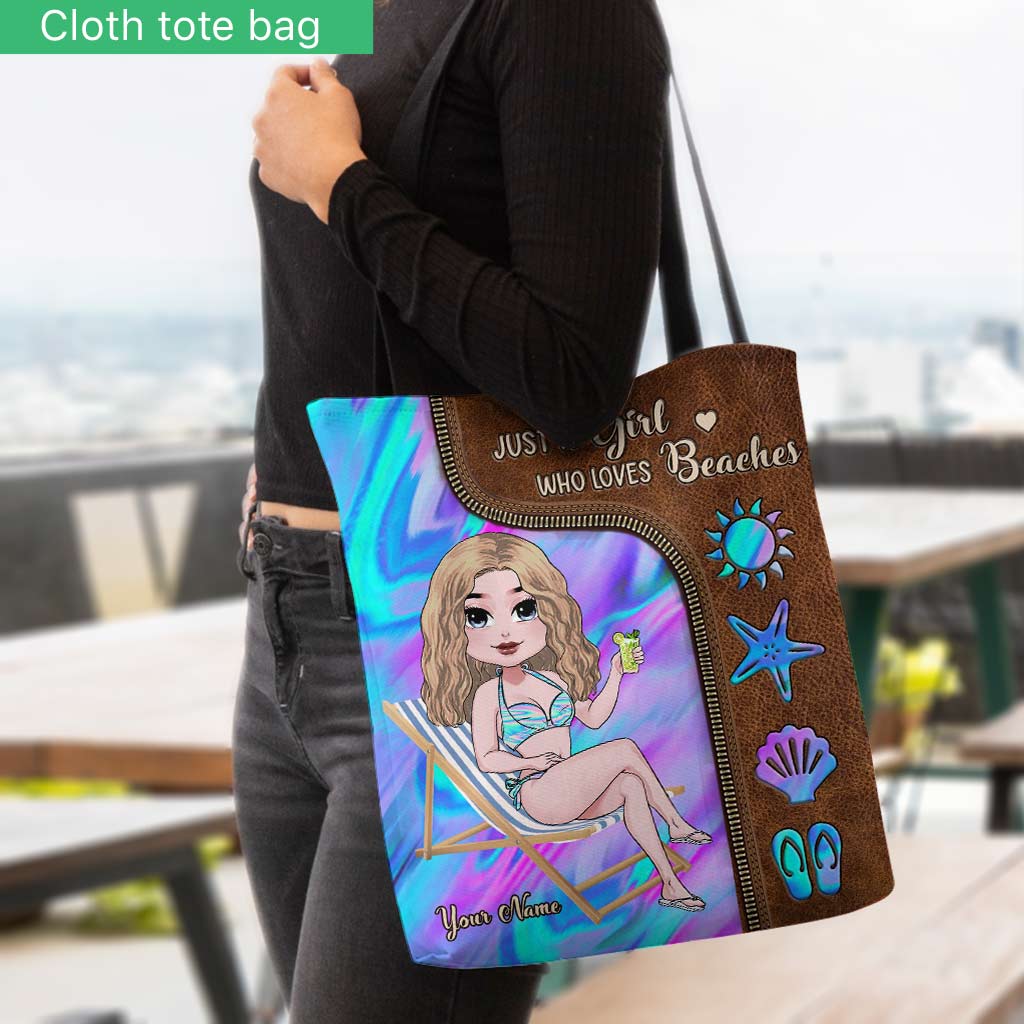 Just A Girl Who Loves Beaches - Personalized Sea Lover Tote Bag